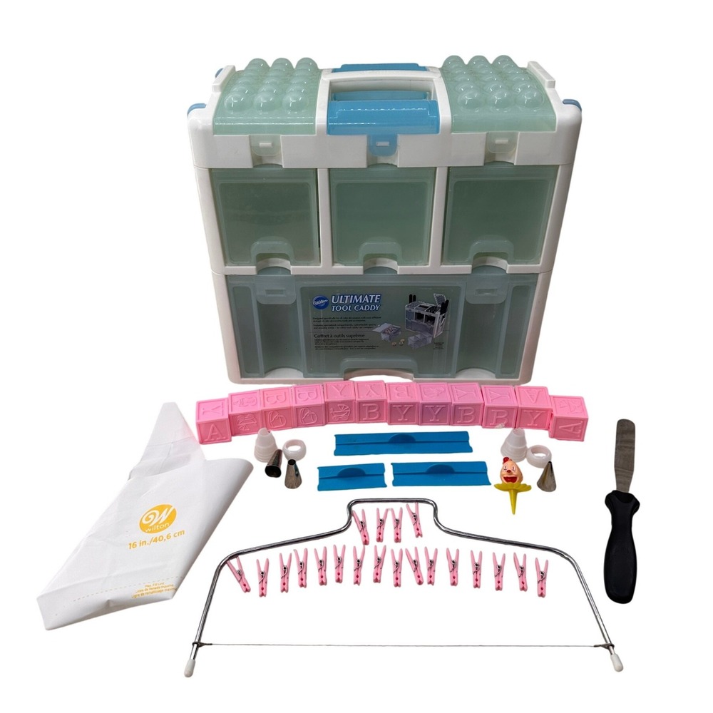 Wilton Ultimate Tool Caddy Cake Decorating Storage Box Organizer Tips Set Teal